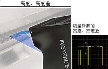 高度、高度差寬 - 測量針腳的高度、高度差